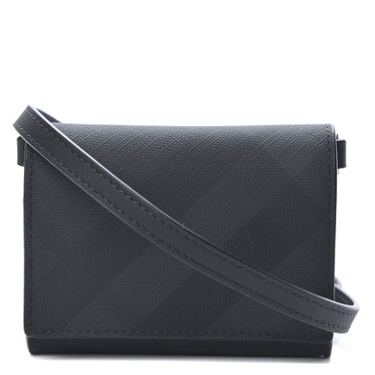 Burberry London Check Small Wallet With Strap Dark Charcoal 1 of 11