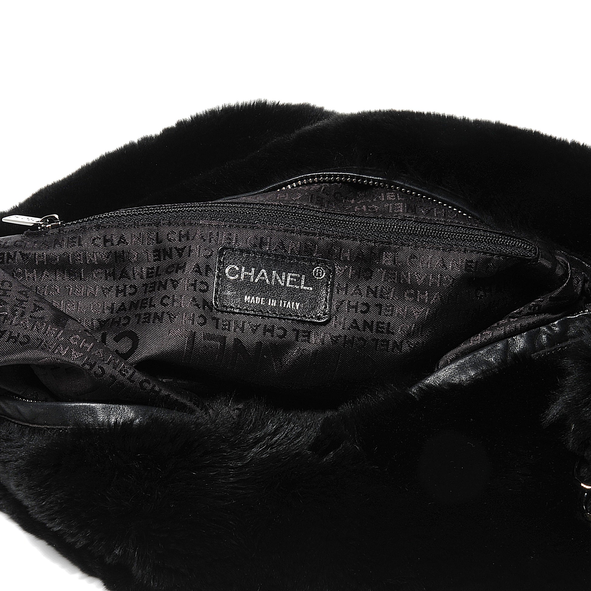 Chanel Rabbit Fur Hobo Black 5 of 7