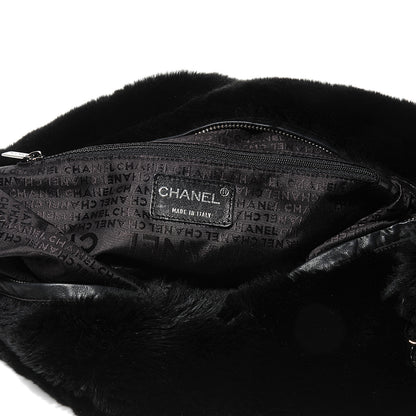 Chanel Rabbit Fur Hobo Black 5 of 7