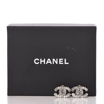 Chanel Baguette Crystal CC Drop Earrings Silver 4 of 4