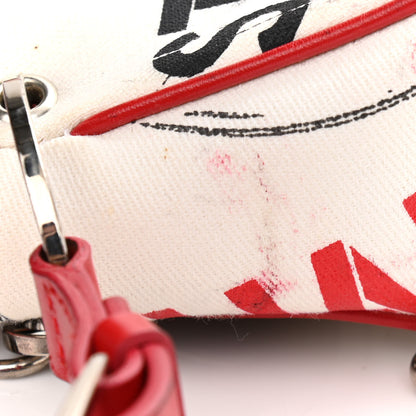 Christian Dior Canvas Hardcore Pierced Shoulder Bag Black Red White 13 of 18