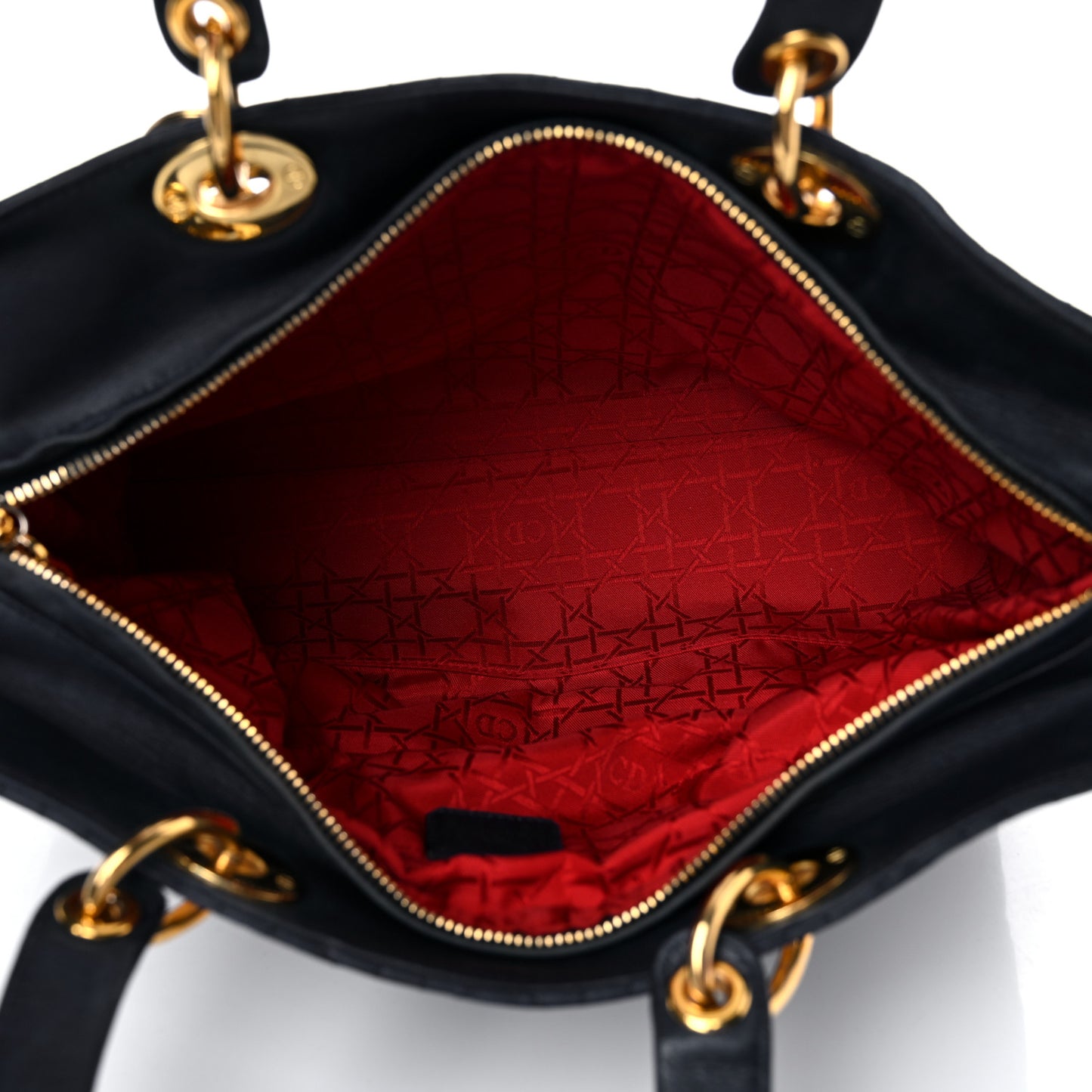 Lambskin Cannage Large Lady Dior Navy