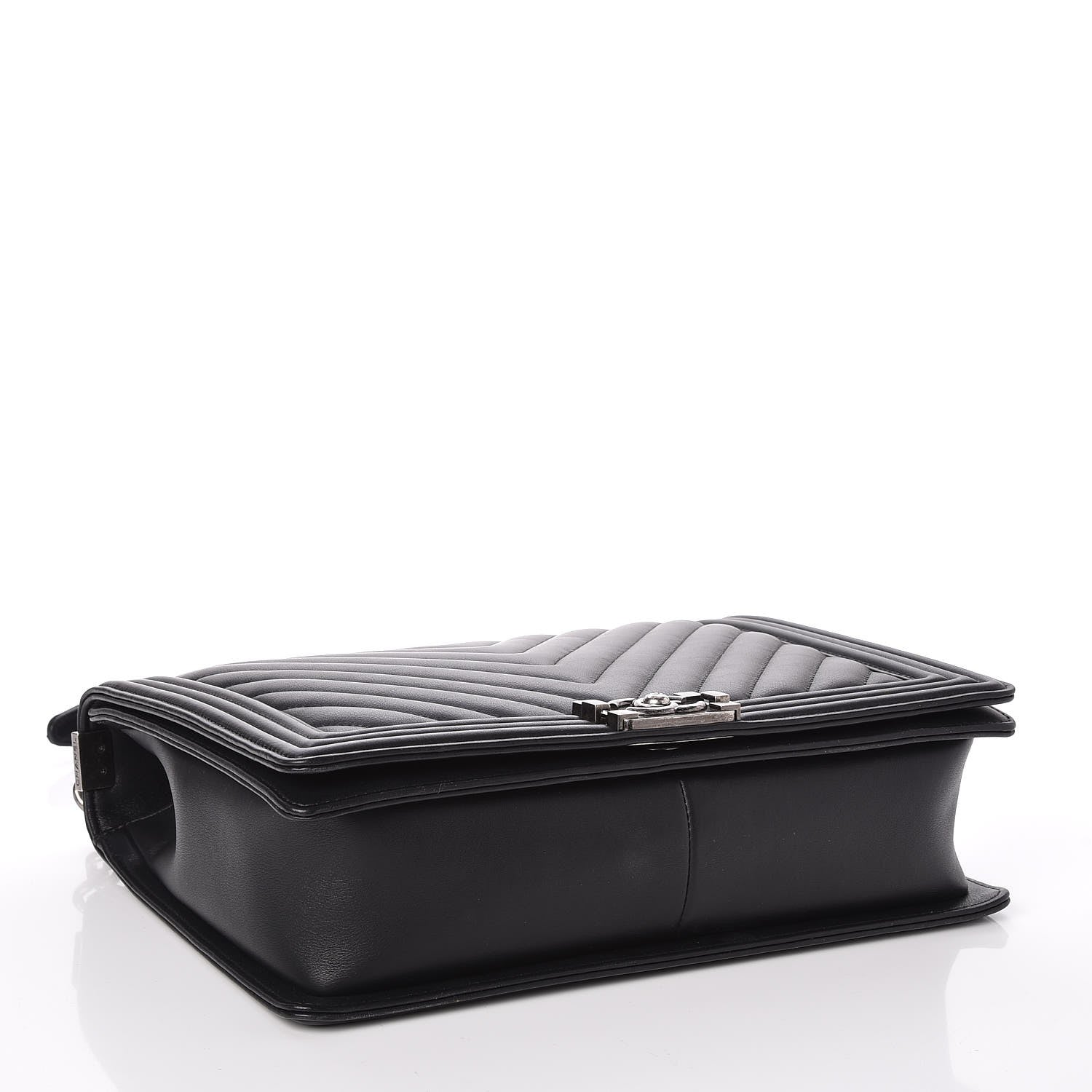 Chanel Calfskin Chevron Quilted Large Boy Flap Black 4 of 10