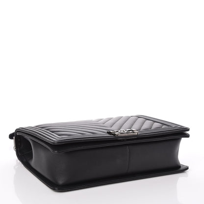 Chanel Calfskin Chevron Quilted Large Boy Flap Black 4 of 10