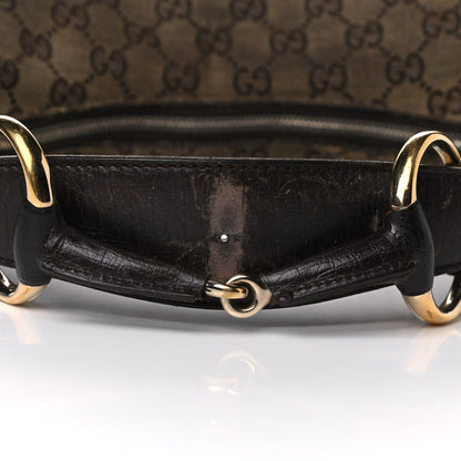 Gucci Monogram Medium Horsebit Chain Hobo Dark Brown 24 of 26
