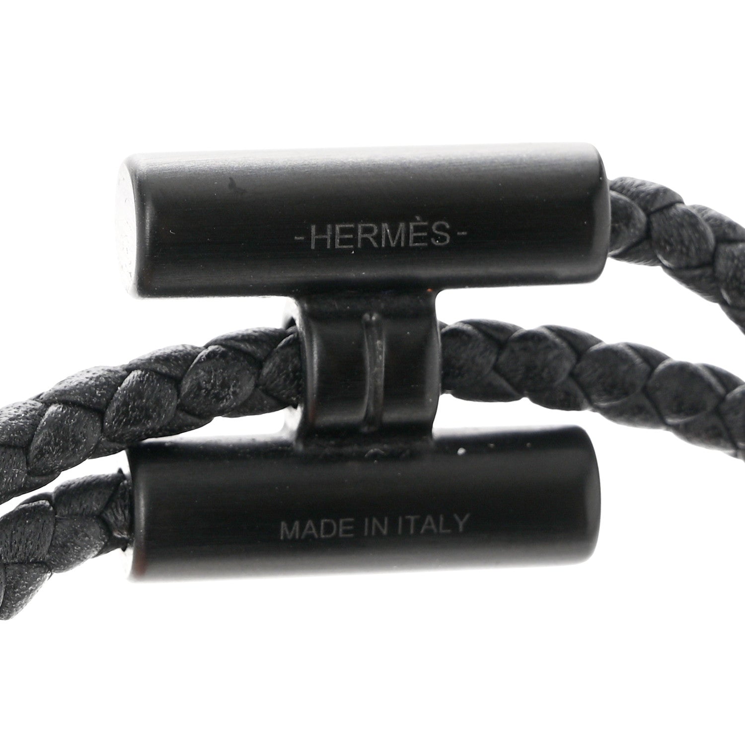 Hermes Swift Double Wrap Cord Tournis Tresse Bracelet T3 Black 4 of 5