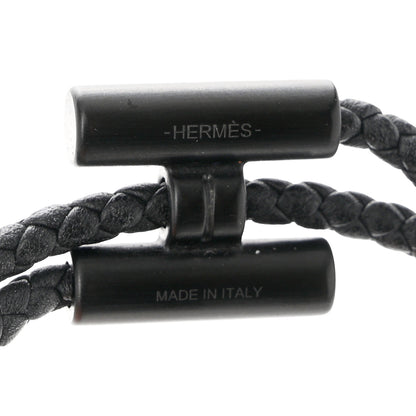 Hermes Swift Double Wrap Cord Tournis Tresse Bracelet T3 Black 4 of 5