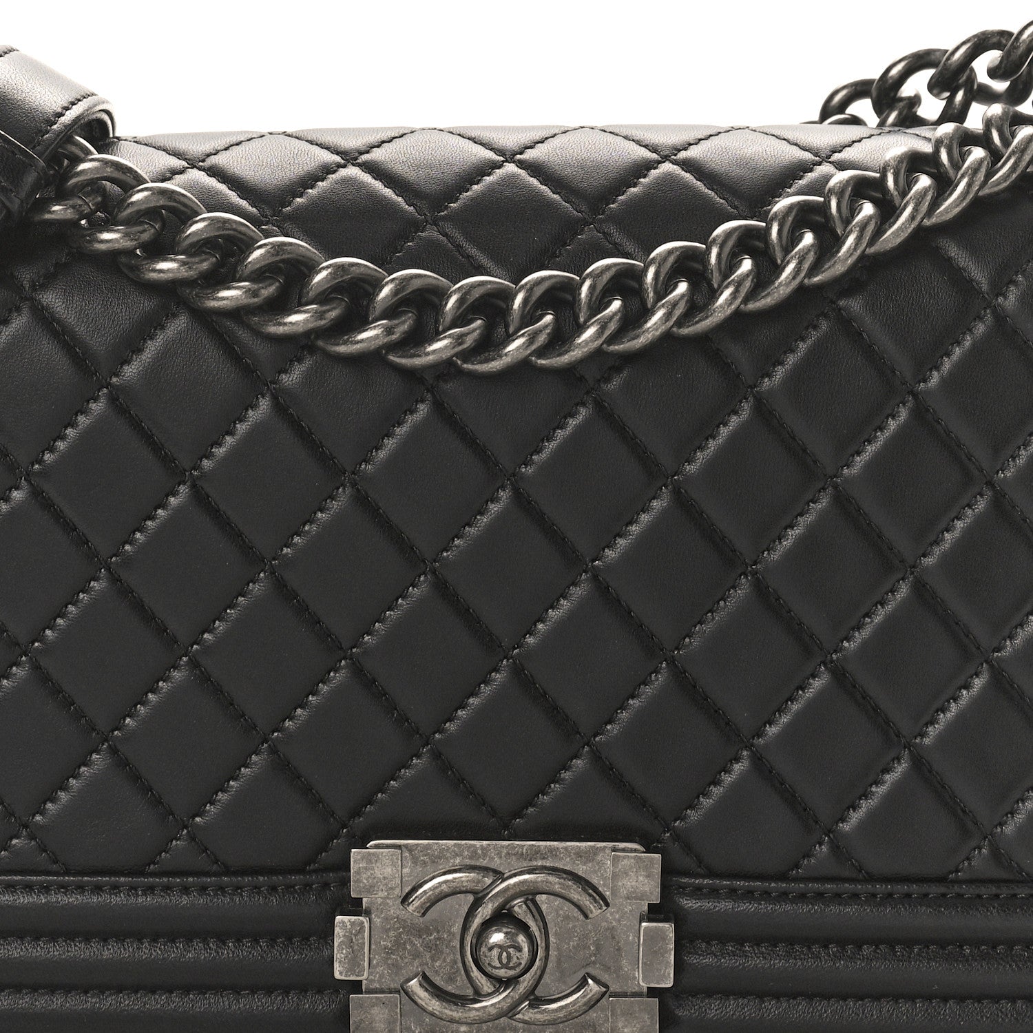 Chanel Lambskin Quilted Medium Boy Flap Black 8 of 10