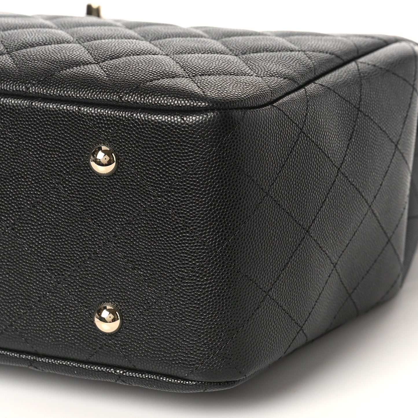Caviar Quilted Large Shopping Tote Black