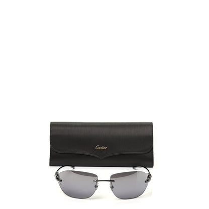 Cartier Panthere De Cartier Rimless Sunglasses Black 7 of 7