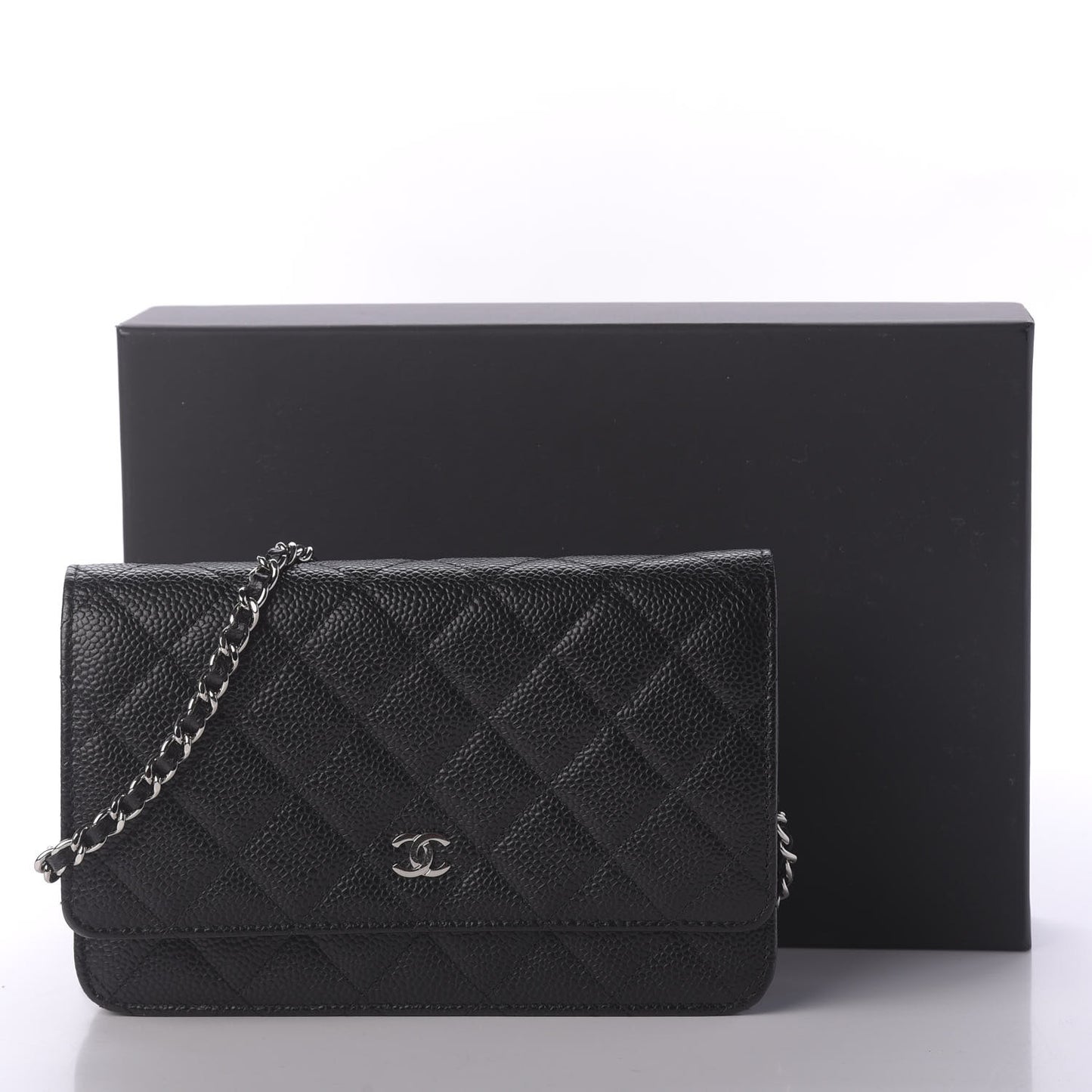 Caviar Quilted Wallet On Chain WOC Black
