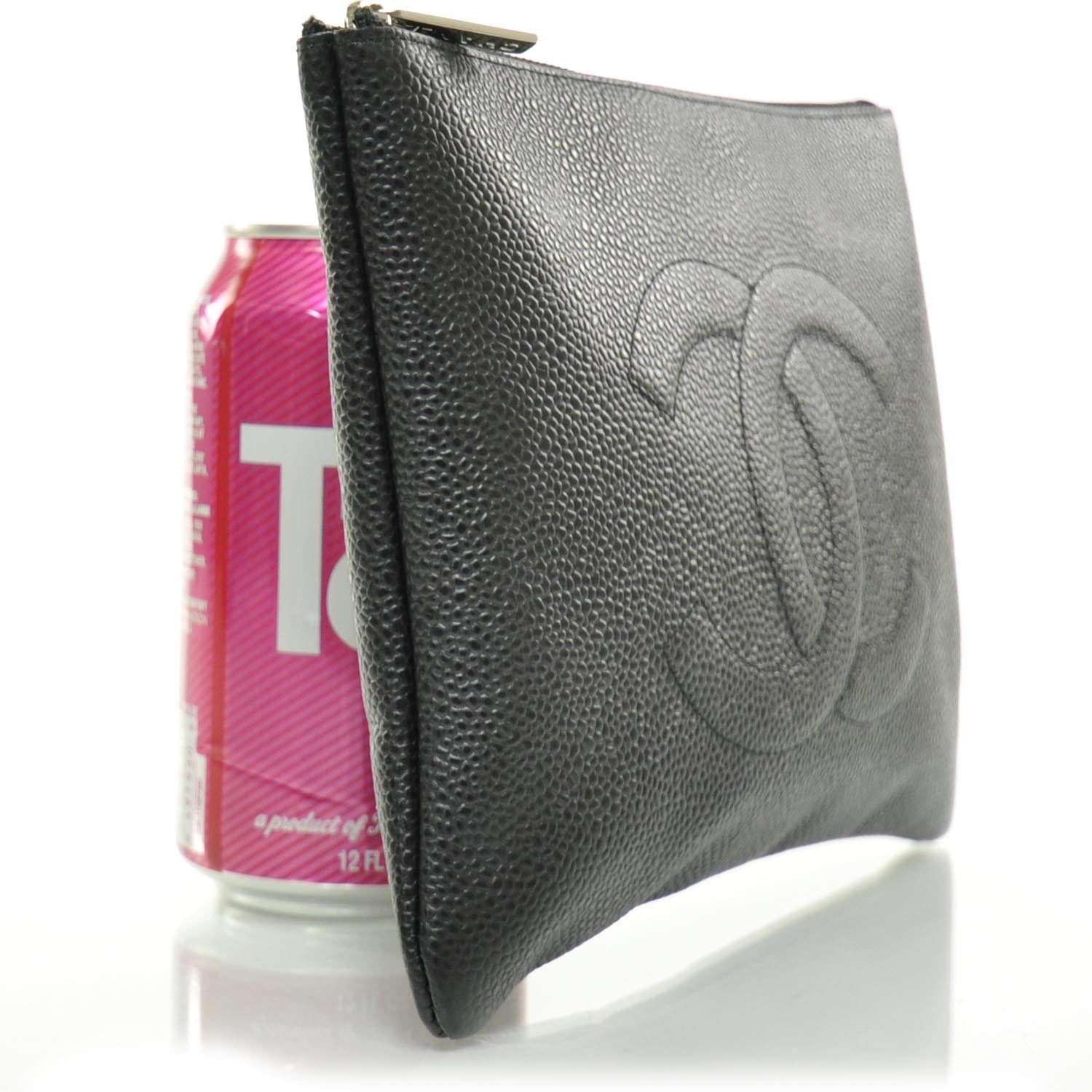 Chanel Caviar CC Flat Cosmetic Pouch Black 3 of 10