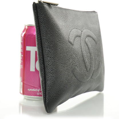Chanel Caviar CC Flat Cosmetic Pouch Black 3 of 10