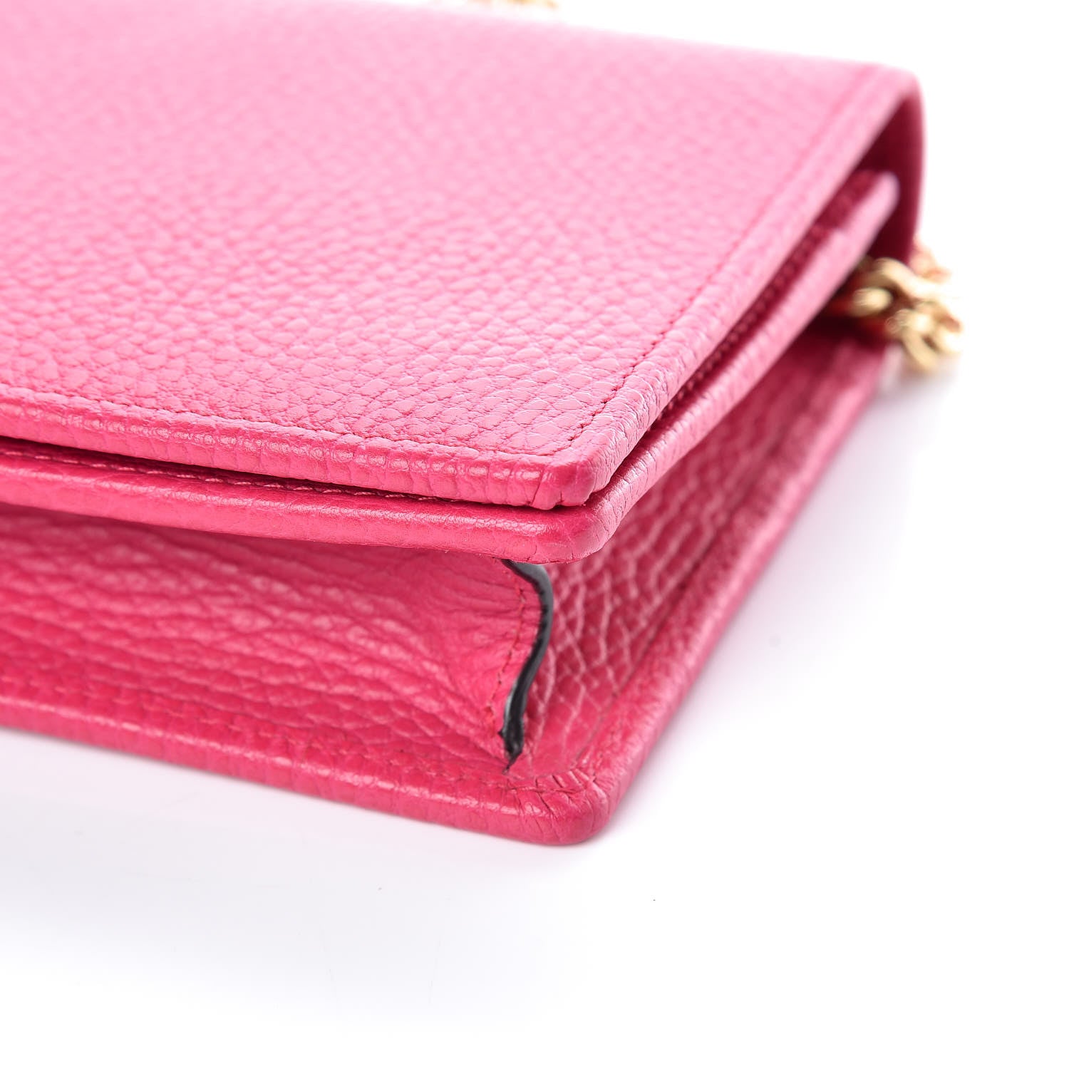 Gucci Dollar Calfskin Mini GG Marmont Chain Wallet Box Pink 6 of 10