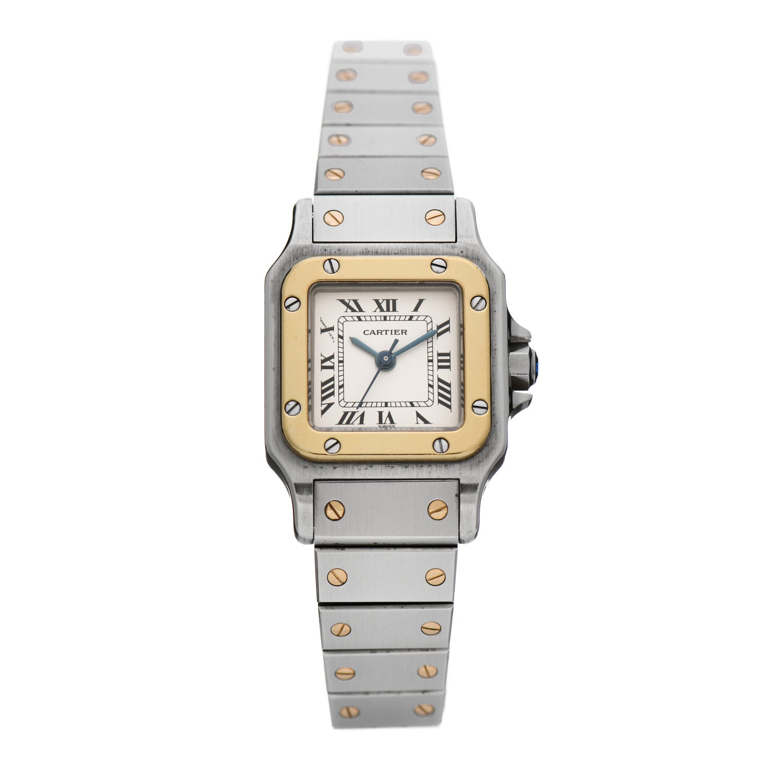 Cartier Stainless Steel 18K Yellow Gold 24mm Santos De Cartier Galbee Automatic Watch 1 of 6