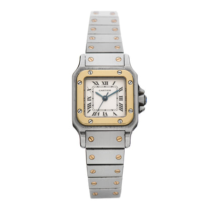Cartier Stainless Steel 18K Yellow Gold 24mm Santos De Cartier Galbee Automatic Watch 1 of 6