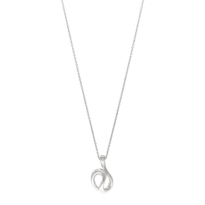Tiffany Sterling Silver Diamond Elsa Peretti Snake Pendant Necklace 1 of 4