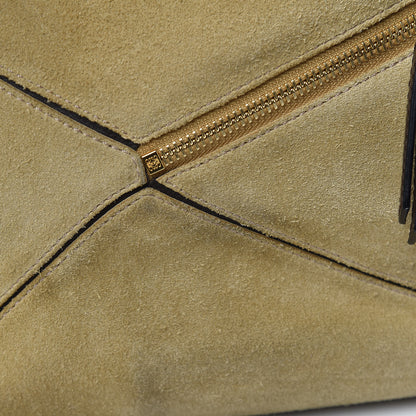 Loewe Suede Medium Puzzle Bag Gold 15 of 18