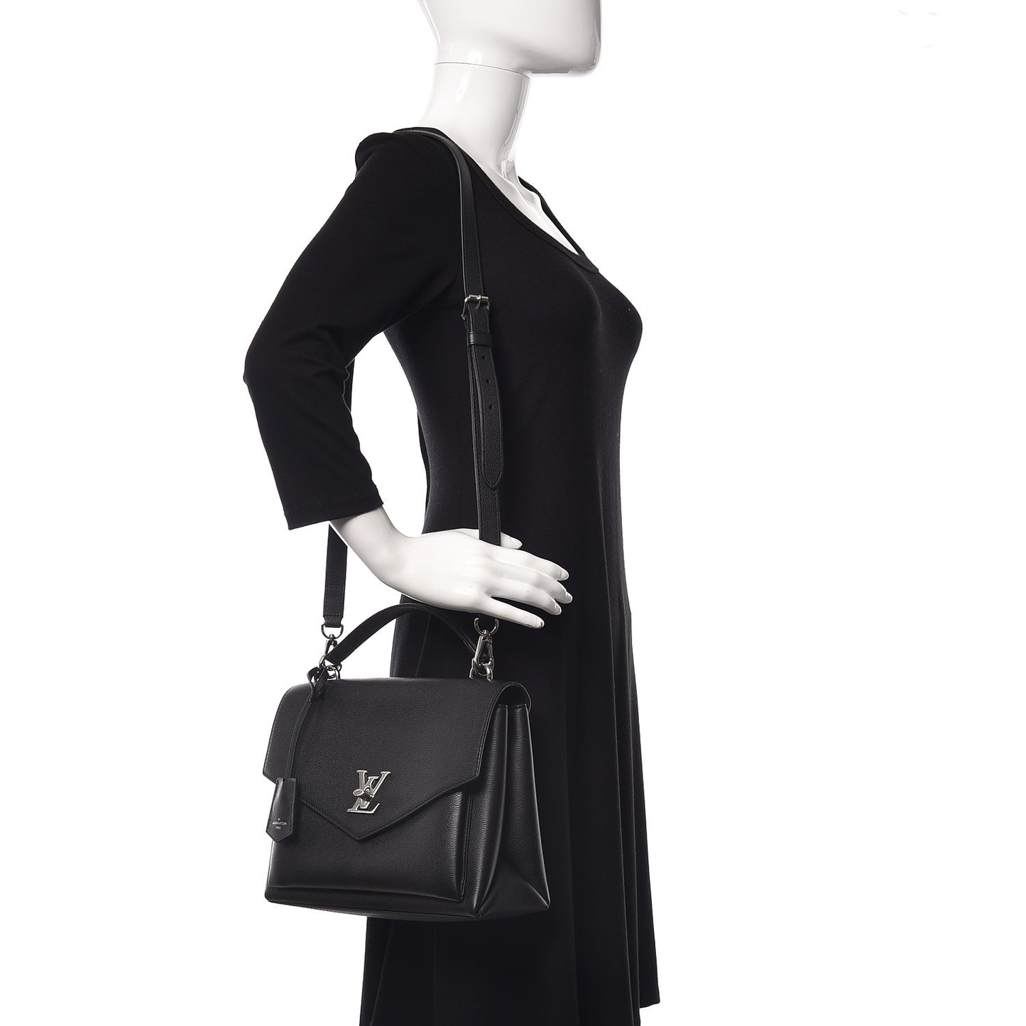 Soft Calfskin My Lockme Top Handle Black