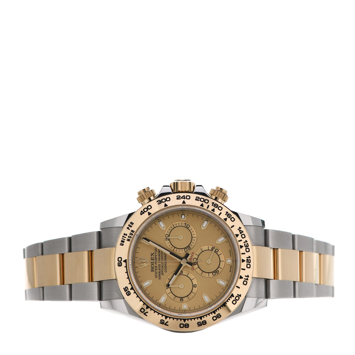 Stainless Steel 18K Yellow Gold 40mm Oyster Perpetual Cosmograph Daytona Watch Champagne 116503