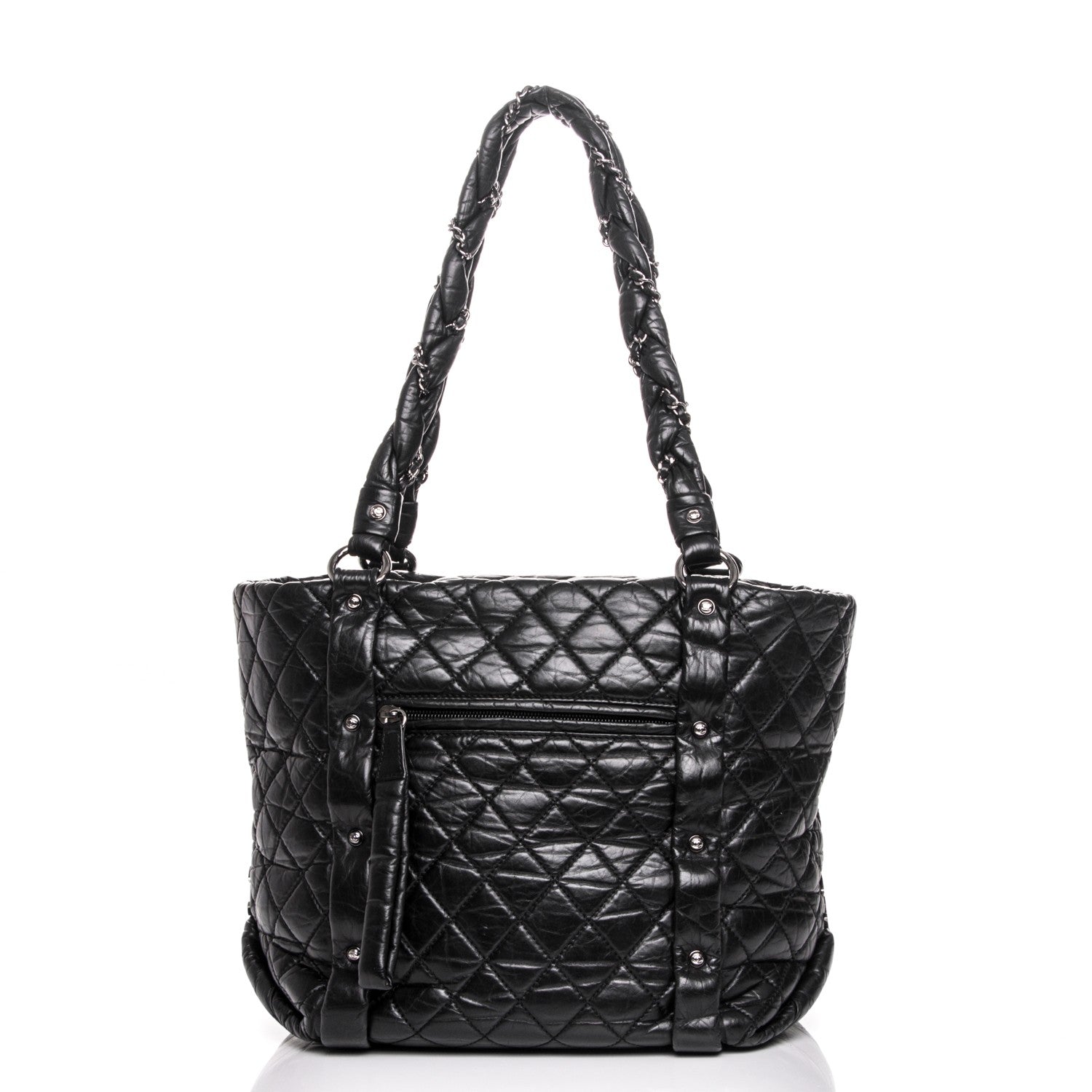 Chanel Distressed Lambskin Vintage Ligne Lady Braid Tote Black 1 of 7