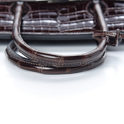 Hermes Shiny Porosus Crocodile Birkin 35 Cocoan 31 of 31