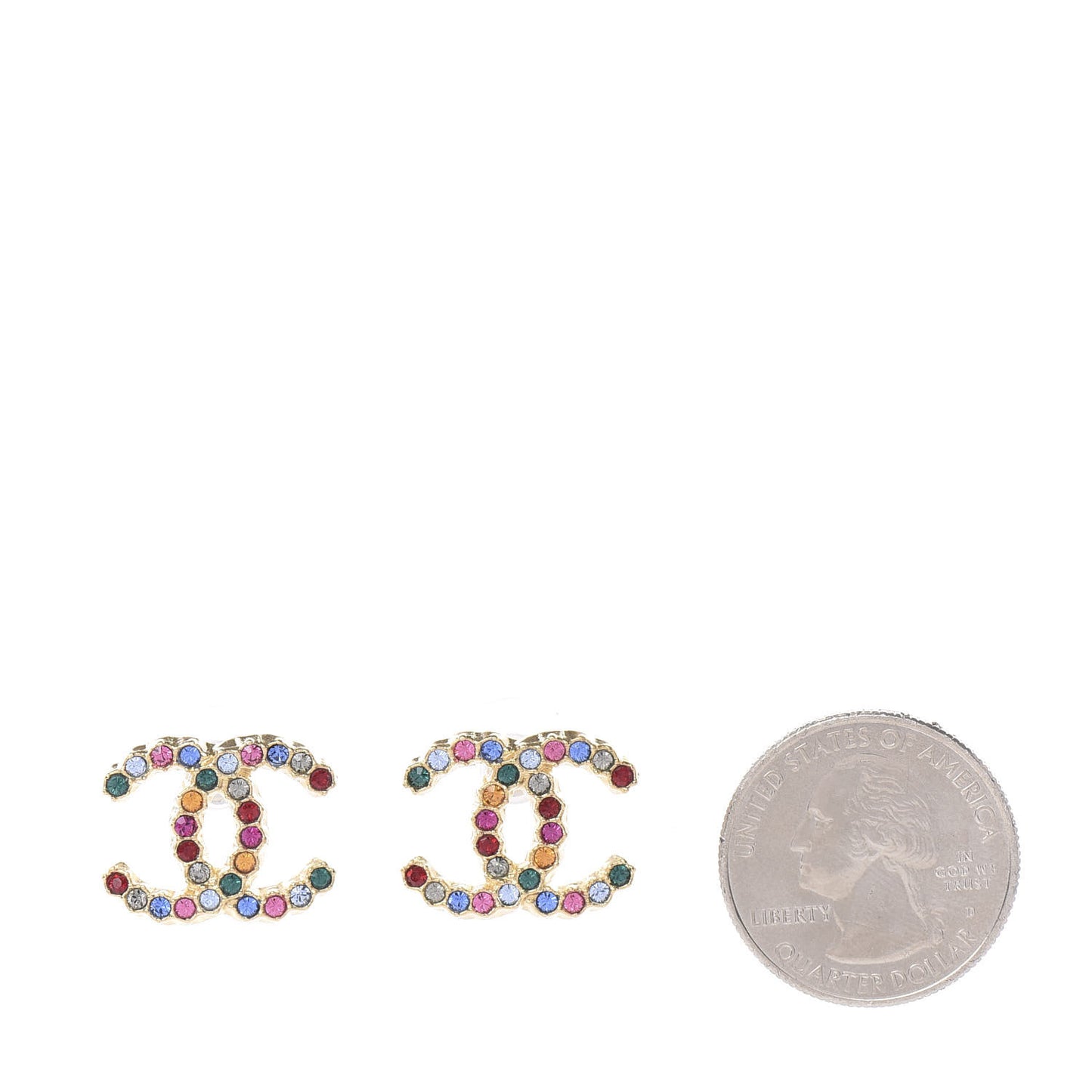 Crystal Over The Rainbow CC Earrings Gold Multicolor