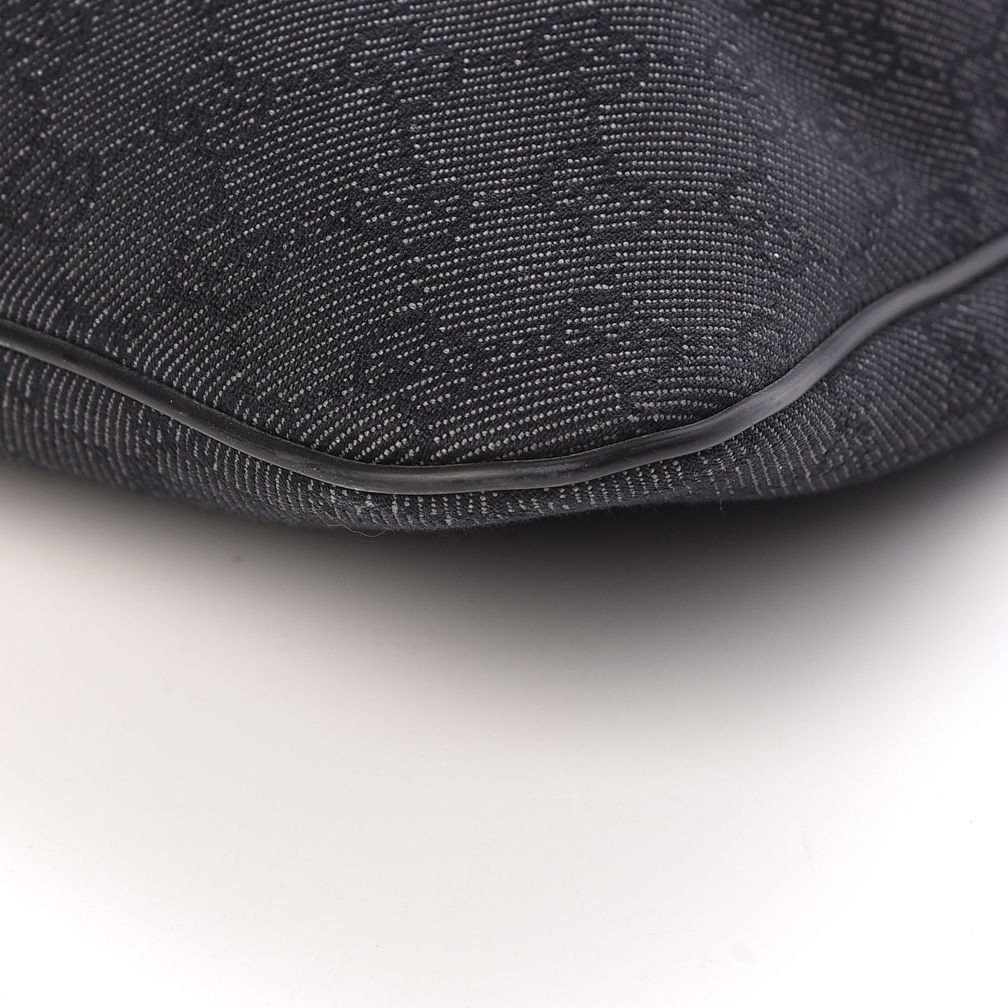 Denim Monogram Flat Messenger Bag Black