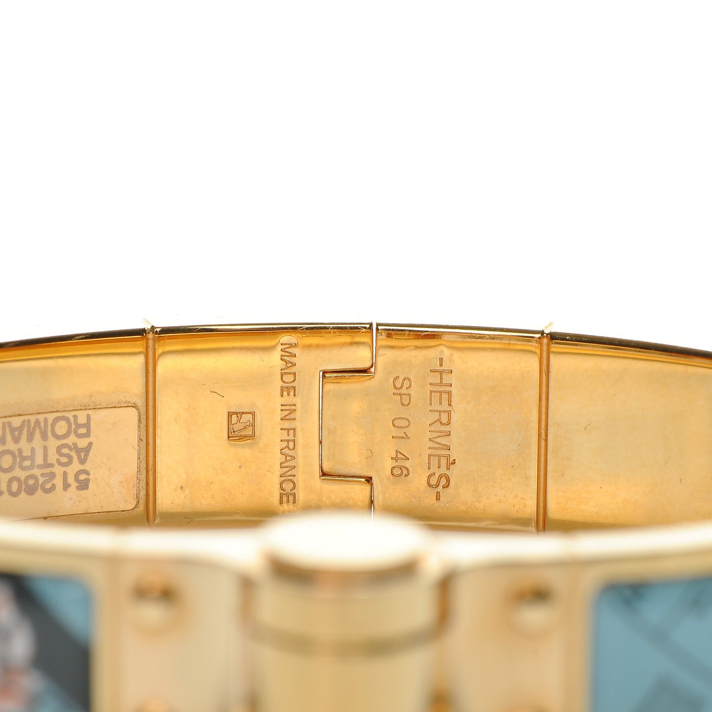 Enamel Printed Astrologie a Pois Hinged Bracelet S Romantique