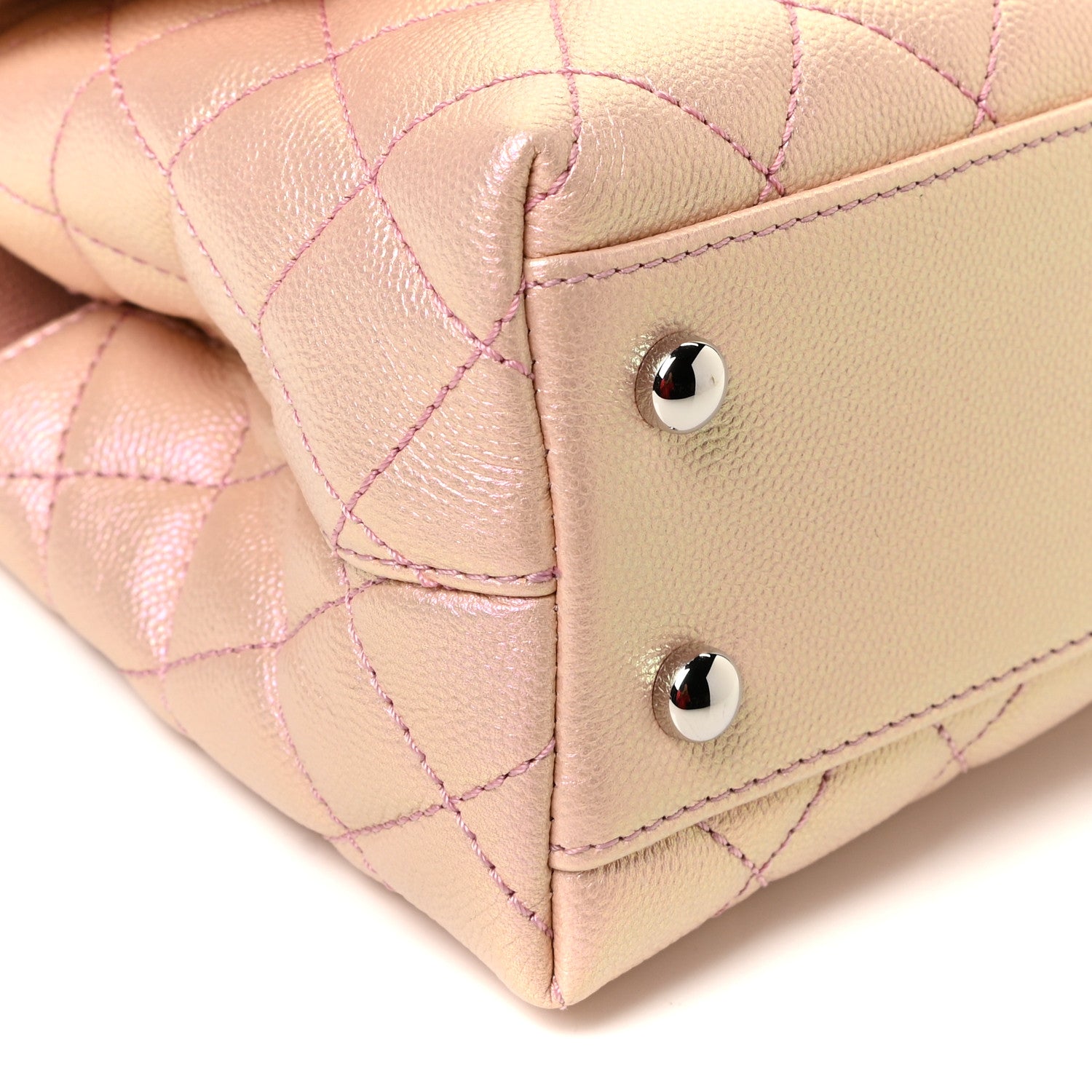 Chanel Iridescent Caviar Quilted Mini Coco Handle Flap Pink 8 of 9