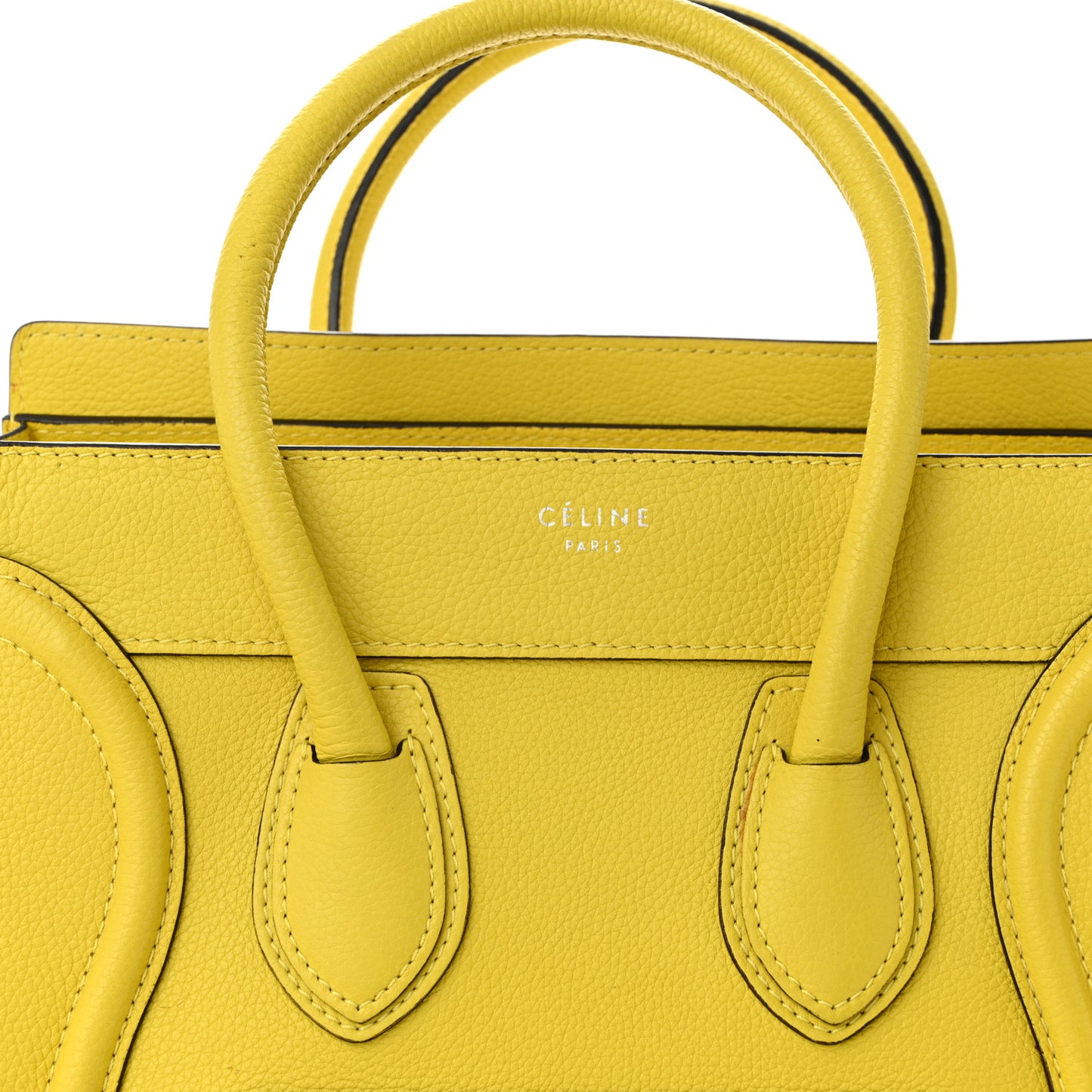 Drummed Calfskin Micro Luggage Citron