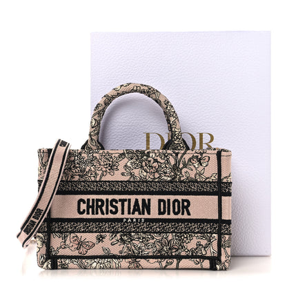 Christian Dior Canvas Embroidered Mini Book Tote With Strap Pink Multicolor 11 of 11