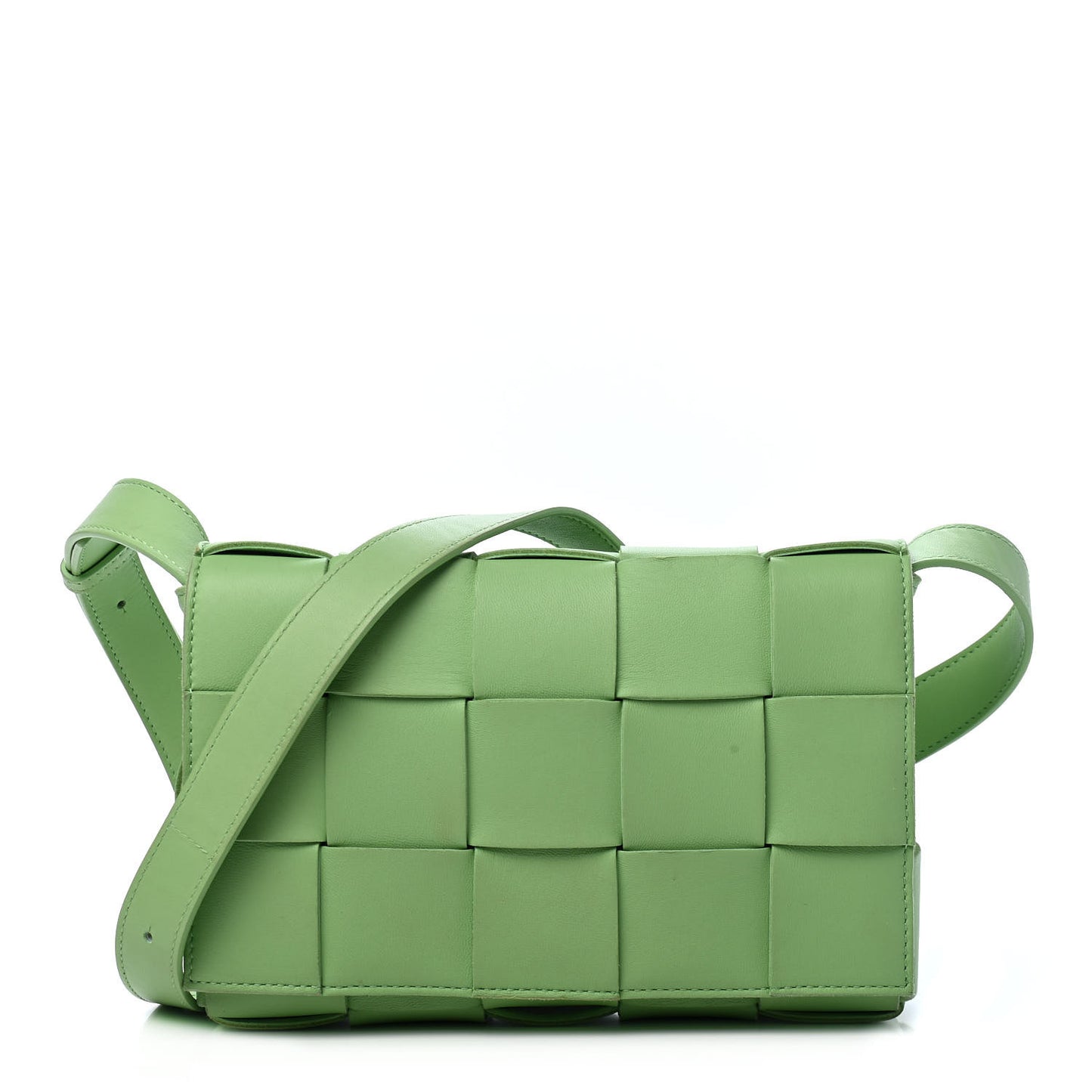 Nappa Maxi Intreccio Cassette Bag Pistachio