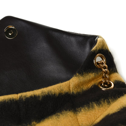 Saint Laurent Tie Dye Wool Quilted Small Loulou Puffer Monogram Chain Satchel Yellow Pacific Blue Dark Pecan 21 of 21