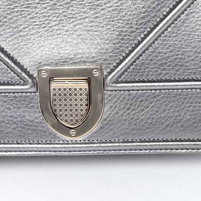 Christian Dior Metallic Grained Calfskin Medium Diorama Flap Bag Silver 12 of 17