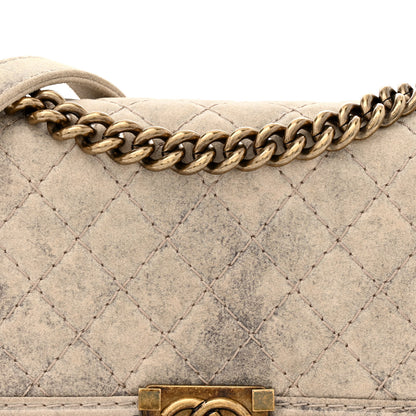Chanel Iridescent Calfskin Quilted Medium Boy Flap Beige 8 of 12