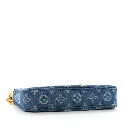 Louis Vuitton LV X TM Monogram Denim Cerises Pochette Accessories Blue 4 of 10