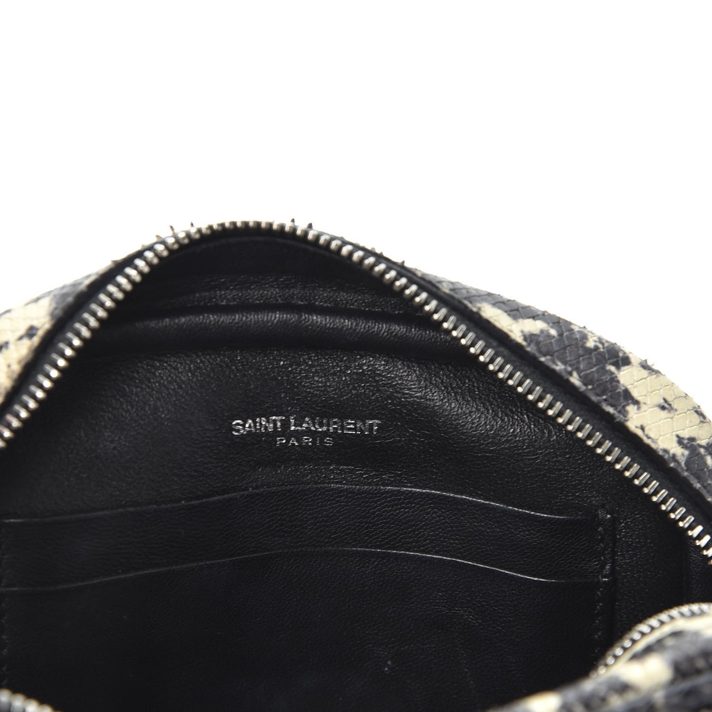 Python Embossed Calfskin Monogram Blogger Bag Black Beige