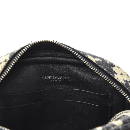 Saint Laurent Python Embossed Calfskin Monogram Blogger Bag Black Beige 7 of 8