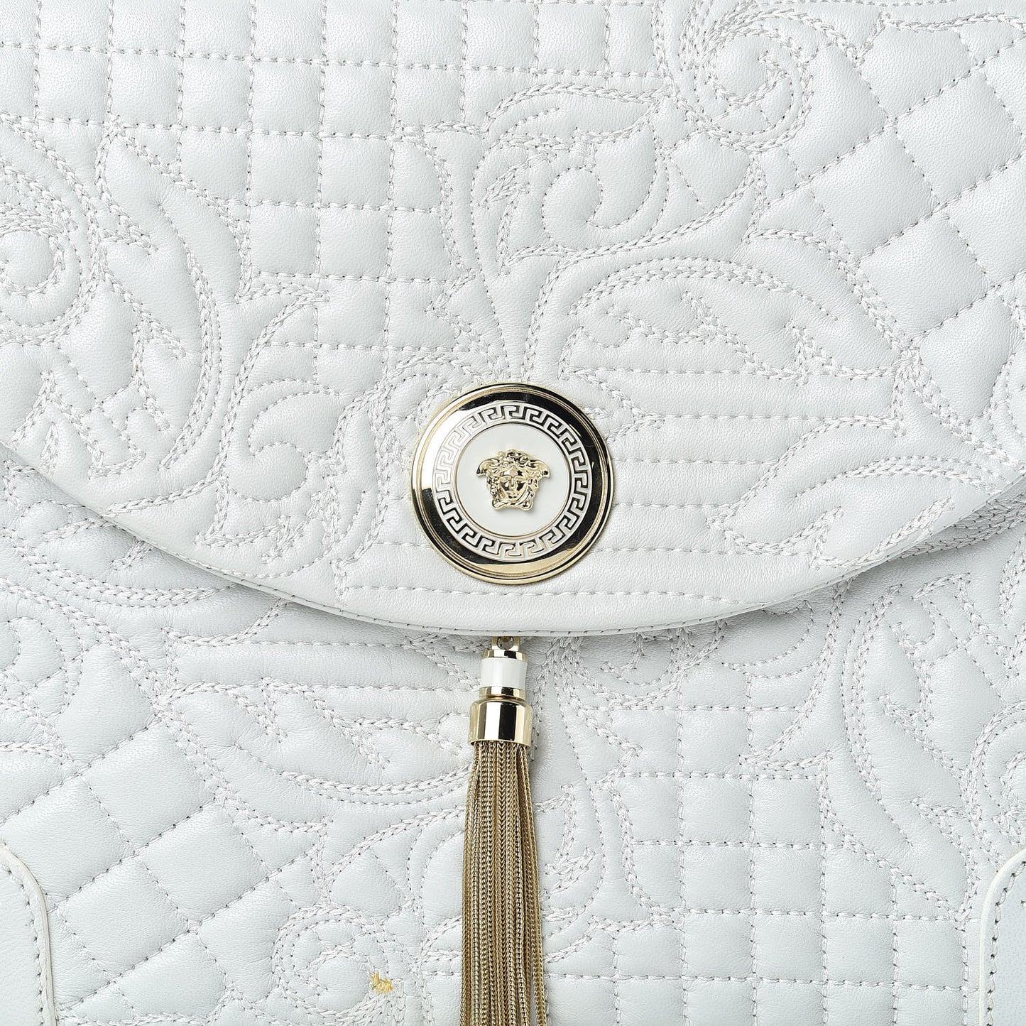 Nappa Barocco Quilted Altea Vanitas Satchel White