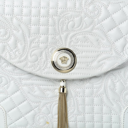 Versace Nappa Barocco Quilted Altea Vanitas Satchel White 12 of 17