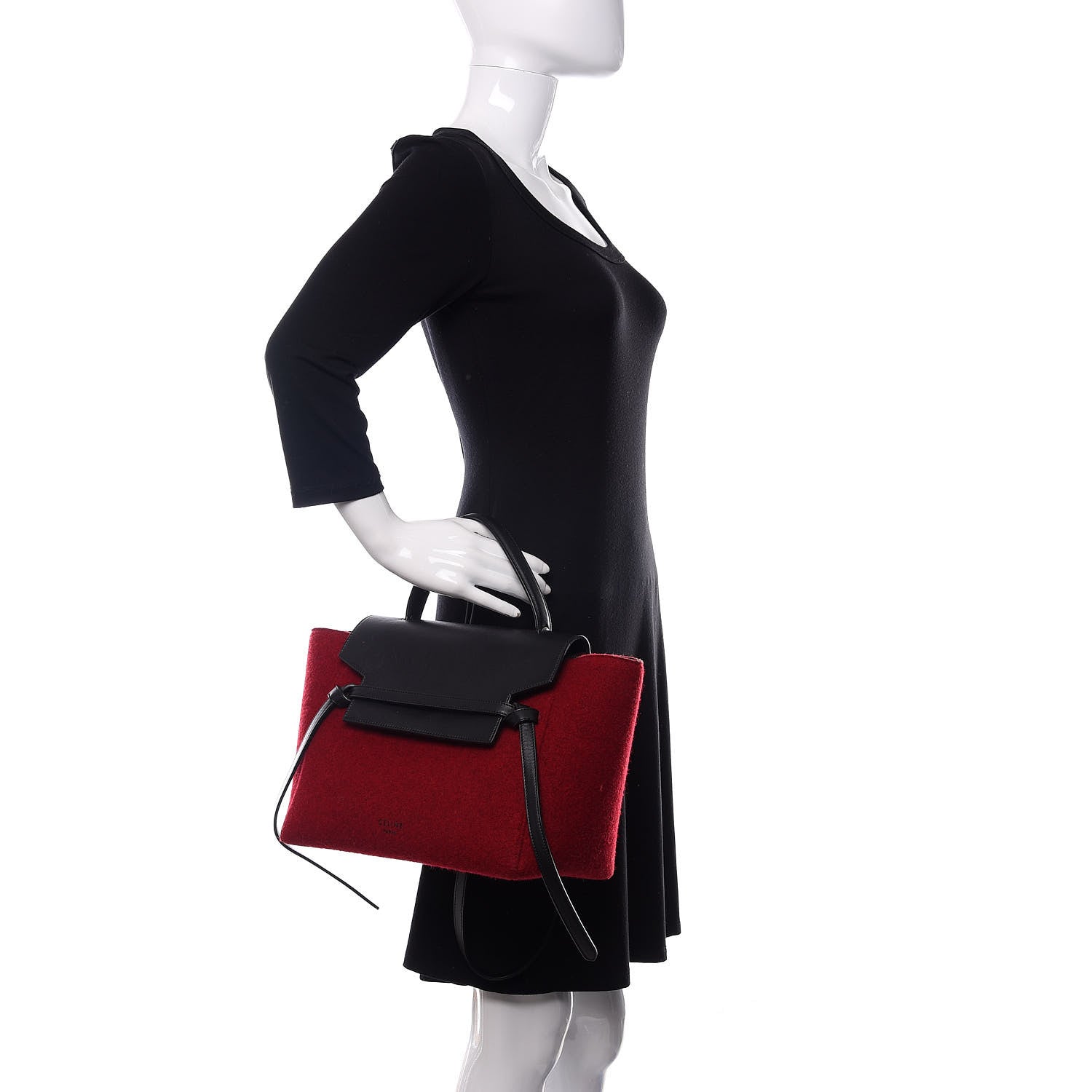 Celine Felt Smooth Calfskin Mini Belt Bag Red 2 of 17