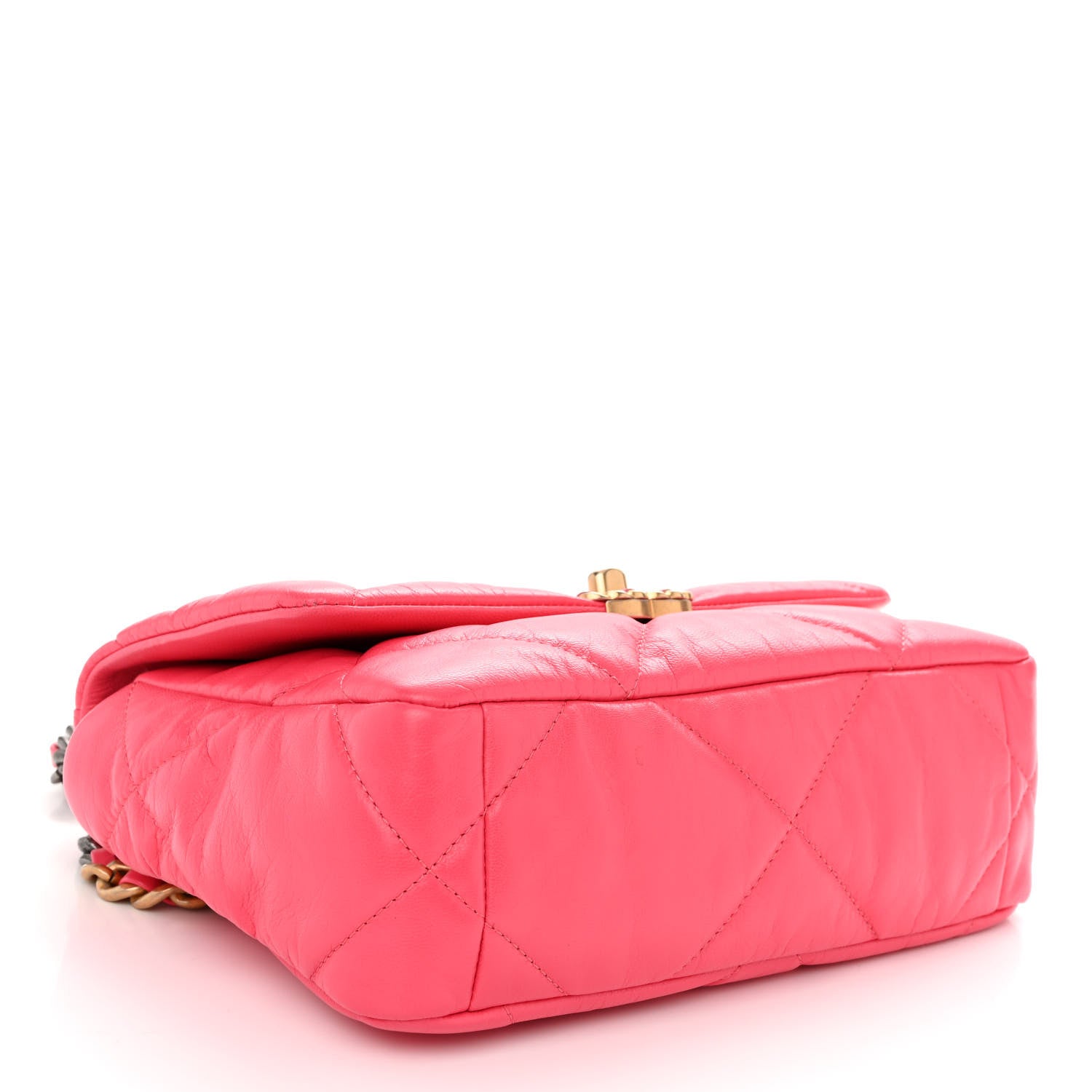 Chanel Shiny Goatskin Quilted Medium Chanel 19 Flap Pink 4 of 10
