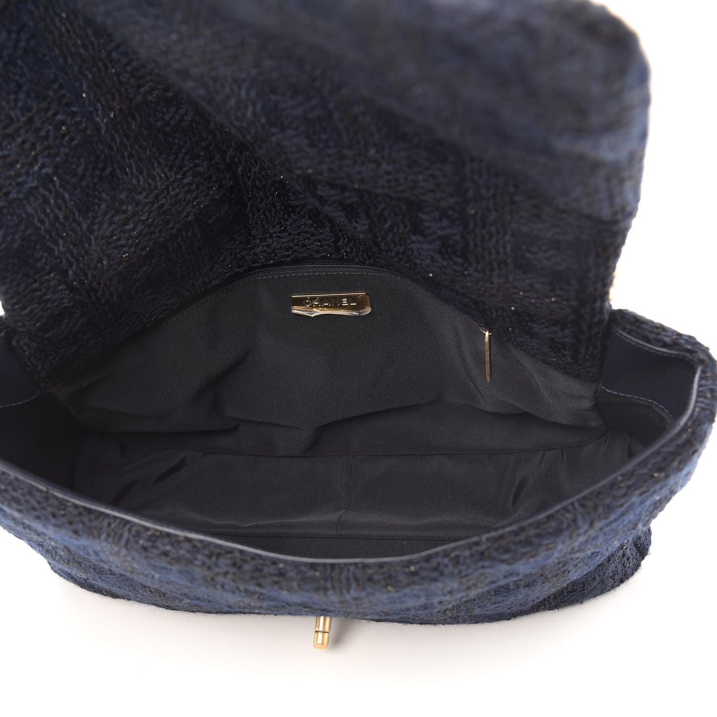 Tweed Quilted Maxi Chanel 19 Flap Navy