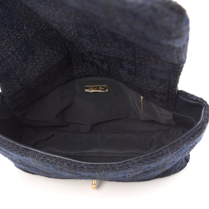Chanel Tweed Quilted Maxi Chanel 19 Flap Navy 5 of 10