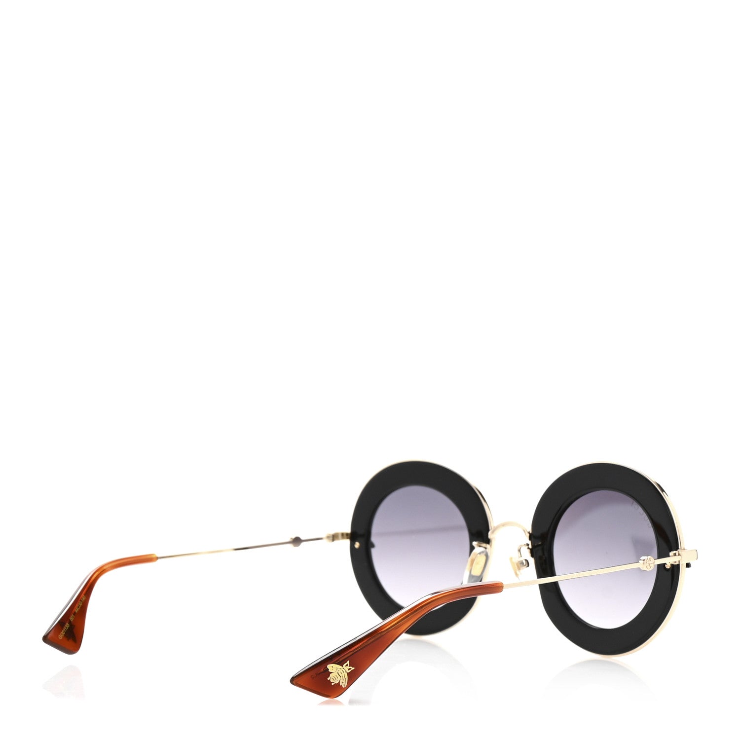 Gucci Metal L'Aveugle Par Amour Round Frame Sunglasses GG0113S Black 4 of 8