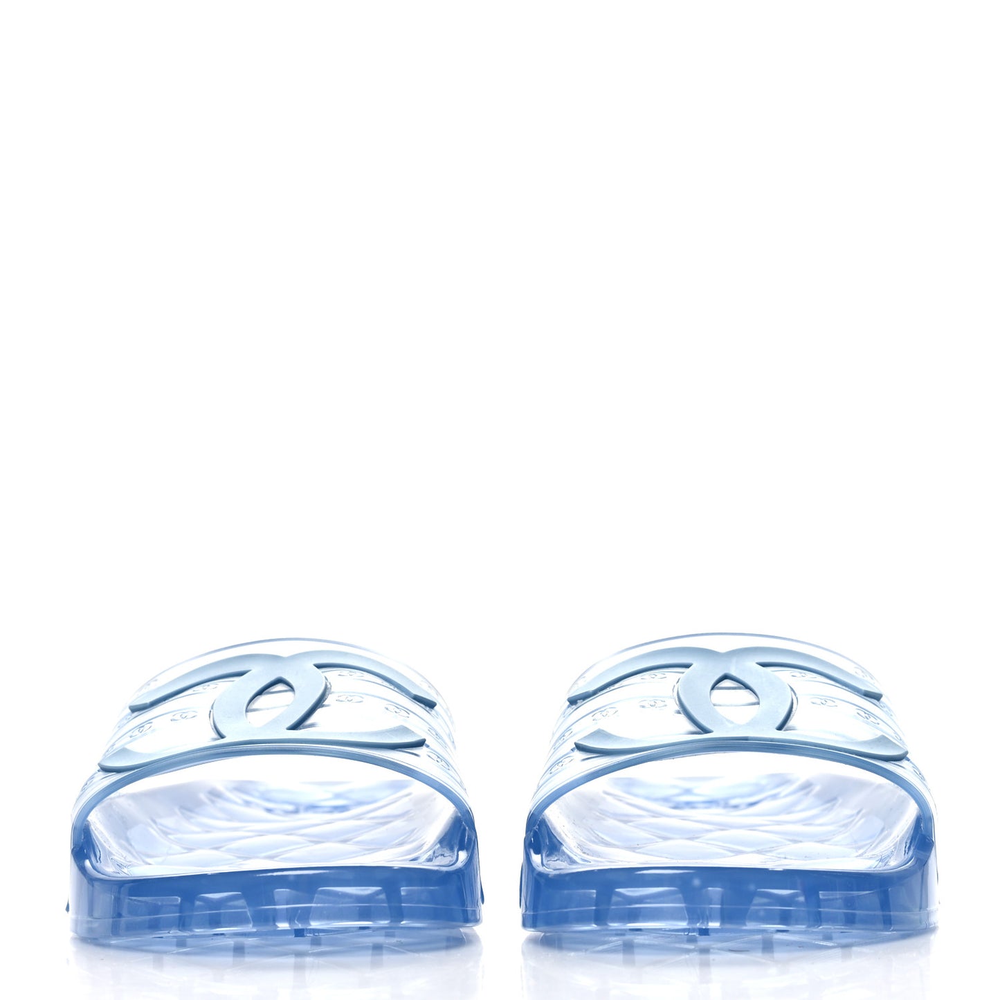 PVC Transparent CC Flat Slide Sandals 40 Blue