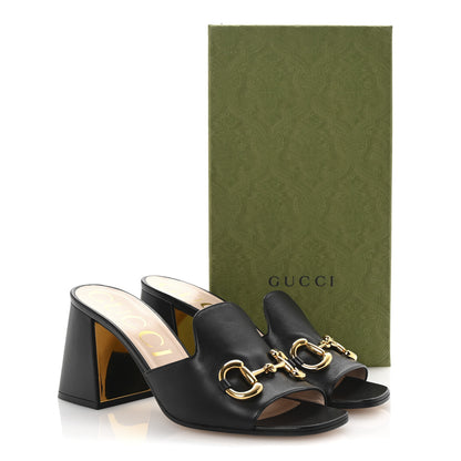Gucci Nappa Horsebit 75mm Slide Sandals 40.5 Black 10 of 10