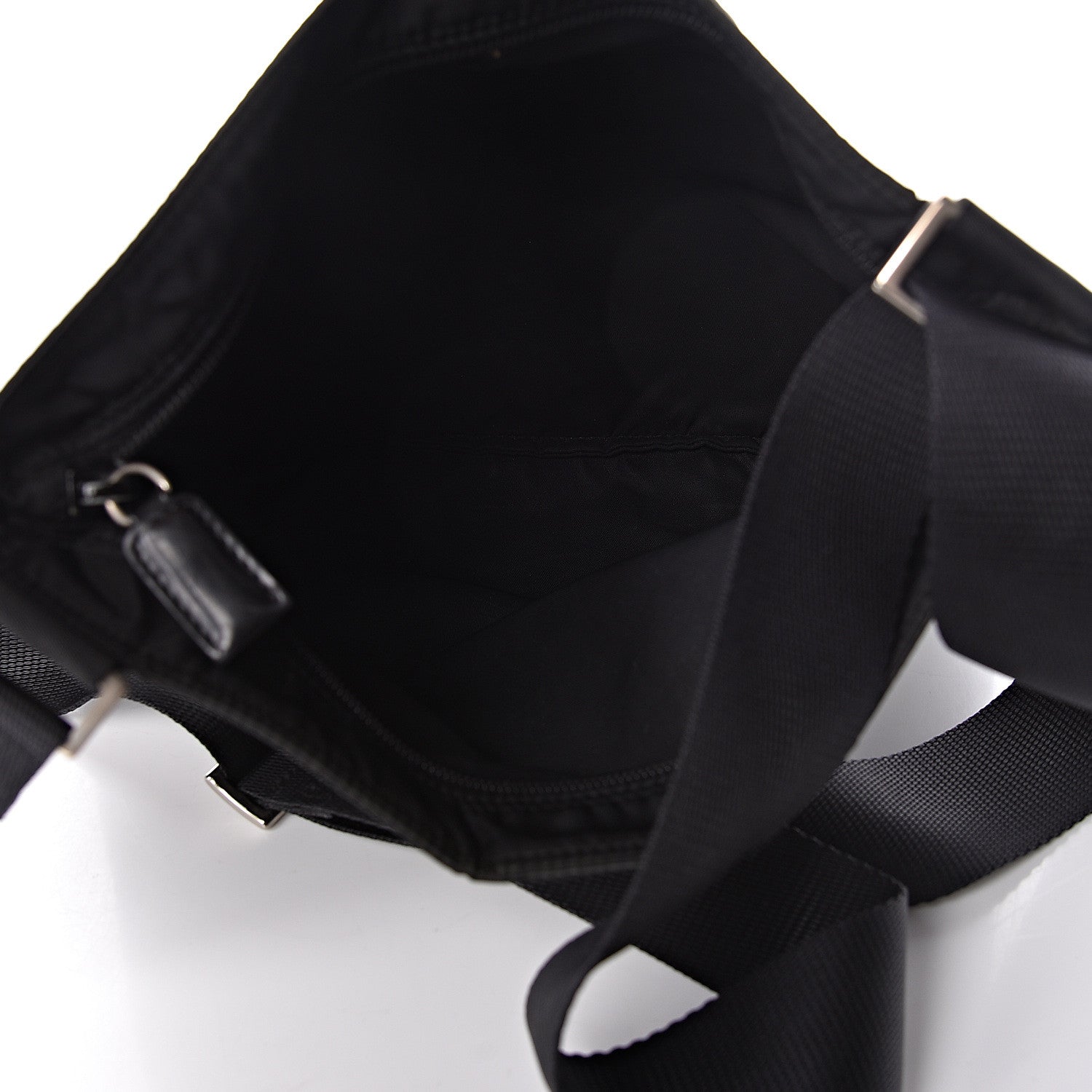 Prada Nylon Flat Messenger Bag Black 5 of 10