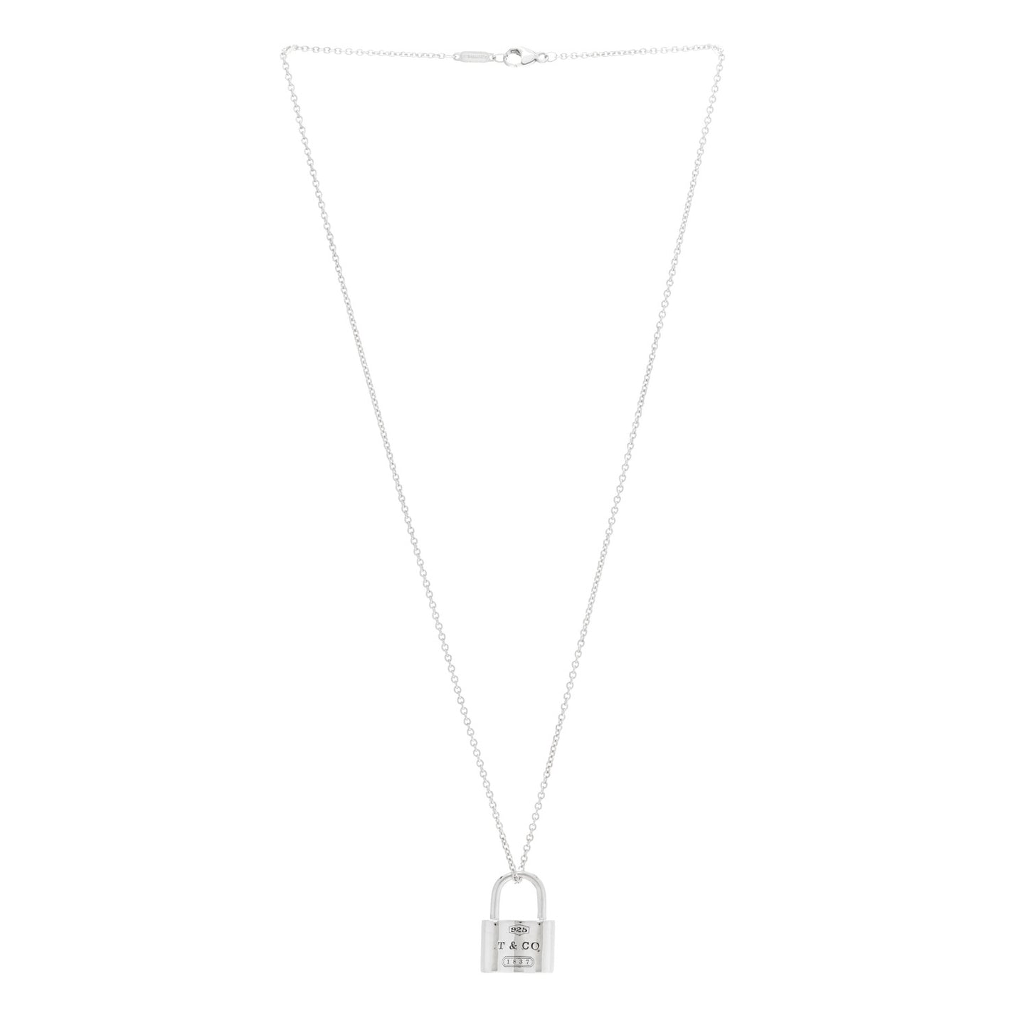 Sterling Silver 1837 Lock Charm Pendant Necklace